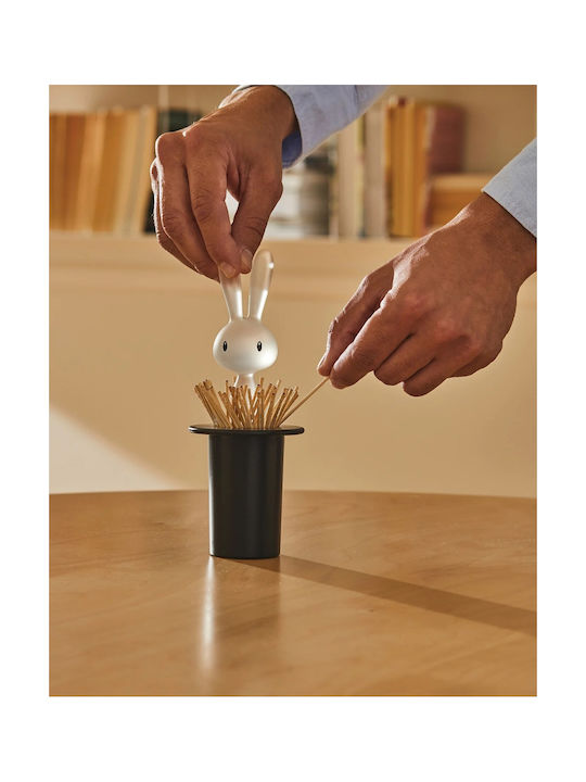 Alessi Toothpicks Case Magic Bunny Plastic 7x7x14cm Black