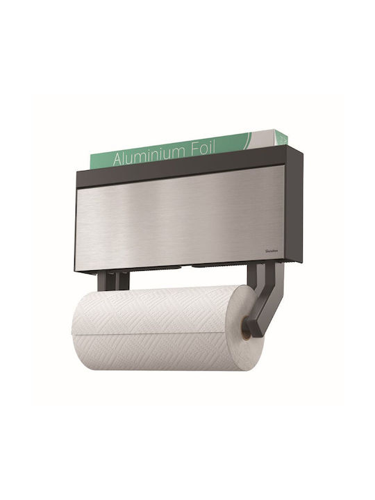 Metaltex Tango Wall Mounted Metallic Silver Paper Towel Holder 37.5x24.4x7cm 254412