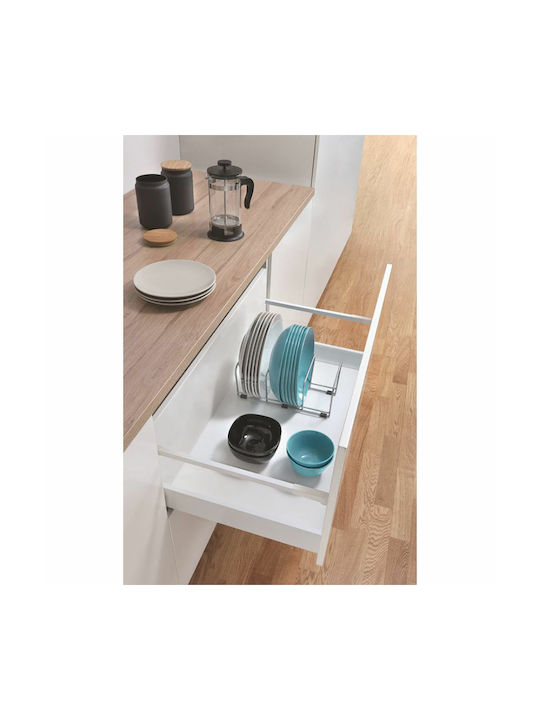 Metaltex Plates Cabinet Dish Rack Metallic in Silver Colour 14x30x16cm