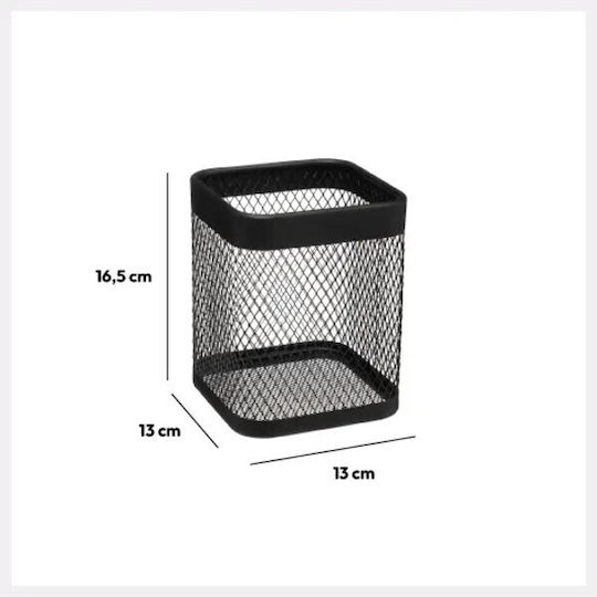 5Five Metallic Black Cutlery Drainer 13x13x16.5cm