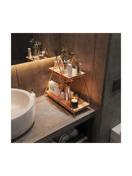 Hanah Home Επιτοίχιο Ράφι Μεταλλικό 38x16x42εκ. Κίτρινο