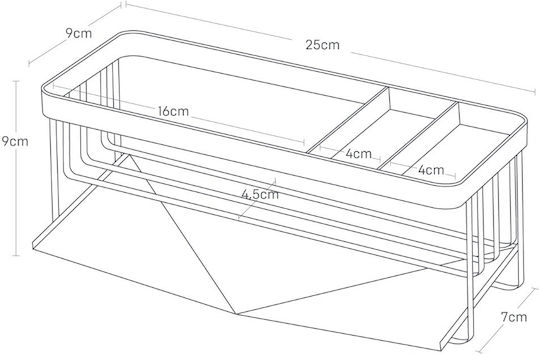 Yamazaki Tabletop Metal Base 25x10x9.5cm Black