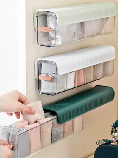 Plastic Storage Box for Socks in Green Colour 38x10.7x8.3cm
