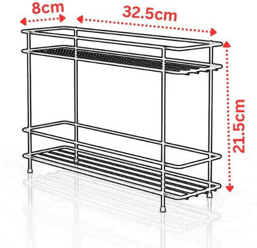 Tekno-Tel Suport De Masă Inox 32.5x8x21.5cm Negru