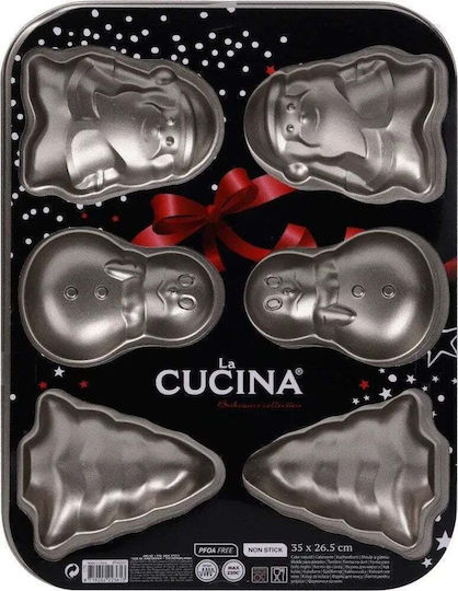 Non-stick Aluminum Chocolates 6 Cups Baking Pan 35x26.5x2.5cm