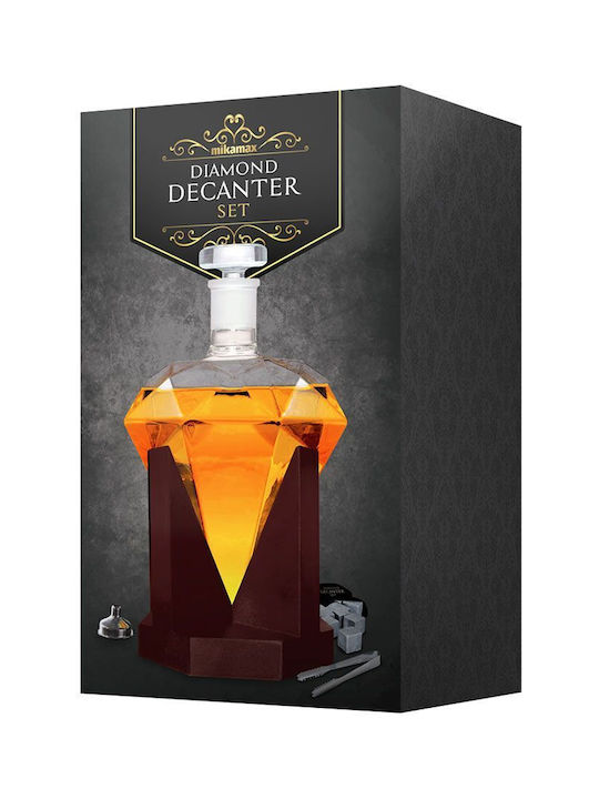 Diamond Decanter Glass Whiskey Decanter 24cm with Stopper