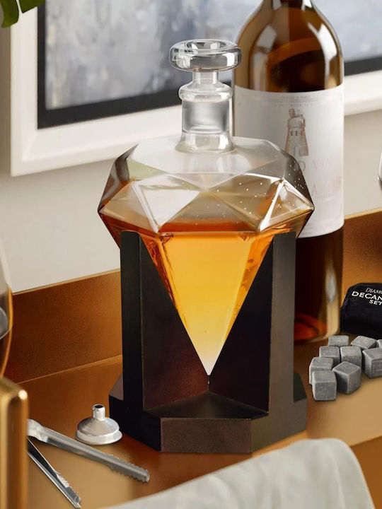 Diamond Decanter Glass Whiskey Decanter 24cm with Stopper
