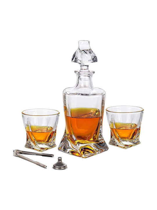 Mikamax Glas Karaffe zum Servieren Whiskey 27cm mit Verschluss Transparent 850ml 1Stück