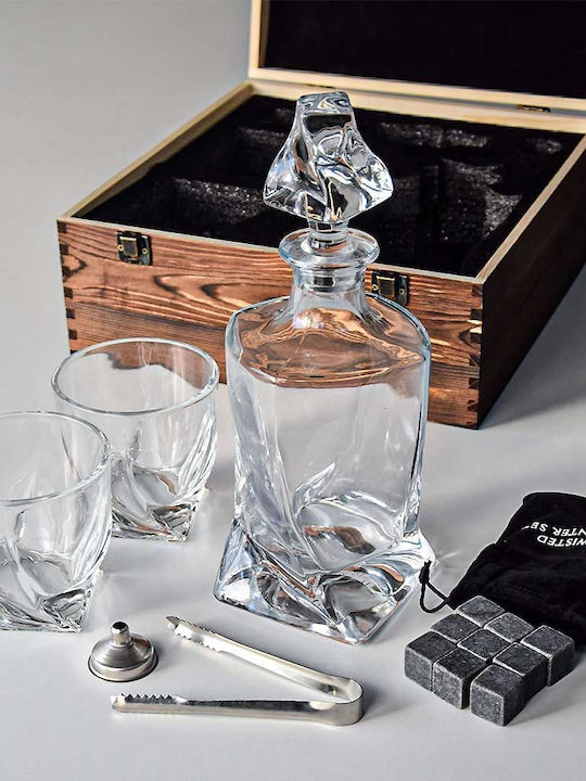 Mikamax Glas Karaffe zum Servieren Whiskey 27cm mit Verschluss Transparent 850ml 1Stück