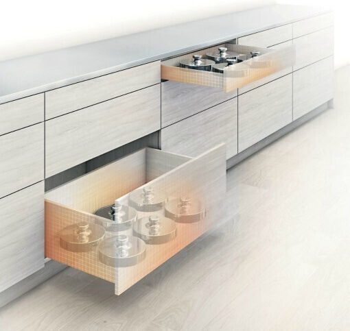 Οδηγος Κρυφος Συρταριου Blum Movento 760h Φρενο Tip On 100% Ανοιγμα 104-760h400tip