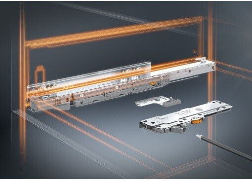 Οδηγος Κρυφος Συρταριου Blum Movento 760h Φρενο Tip On 100% Ανοιγμα 104-760h600tip