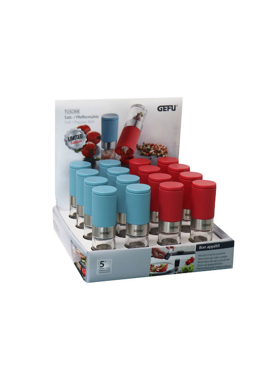 Gefu Set Manual Râșnițe Condimente din Plastic în Culoare Roșu 9.2cm 1buc