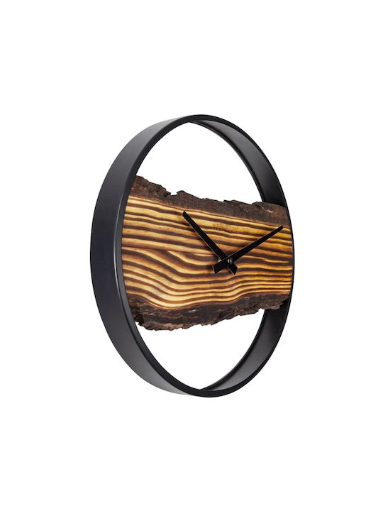 Wall Clock Forest Wood Metal Plastic L 30 X W 4.5 X H 30 Cm