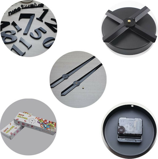 Acrylic Sticker Wall Clock Small Diy Silver Spot
