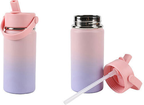 Total Gift Handled Tumbler Θερμός Ανοξείδωτο 1.2lt Rainbow με Καλαμάκι και Λαβή
