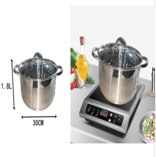 Kaisa Villa Βαθιά Ανοξείδωτη Κατσαρόλα 11.8lt / 30cm