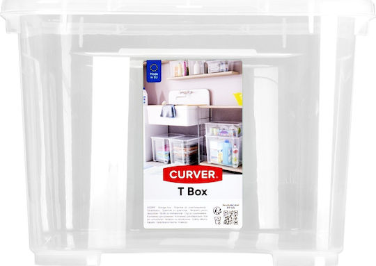 Curver Plastic Storage Box with Lid Transparent 39x55.5x19cm 0800697001 1pcs