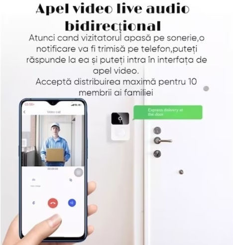Smart Kabelloses Türgong Wi-Fi Weiß