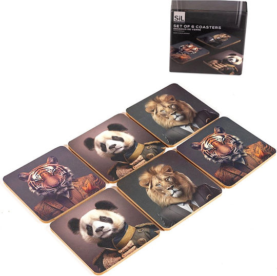 Atmosphera Jungle Animal Round Coaster Wooden 10cm 6 Pieces Atmosphera Jungle Animal Round Coaster Wooden 10cm 6 Pieces