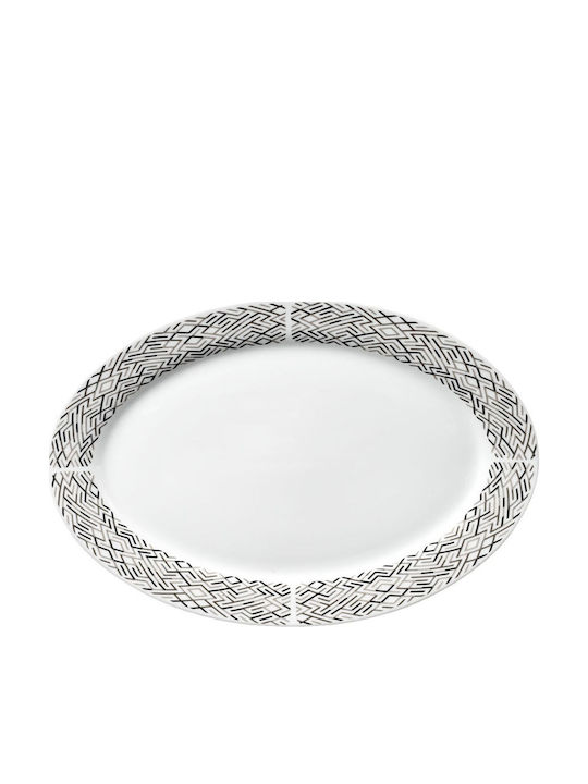 Ankor Platou de Servire Oval din Porțelan Gri 29.5x20.5buc 1buc