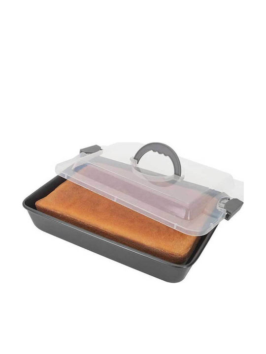 Metaltex Baking Pan with Lid Aluminum with Non-Stick Coating 35x25cm