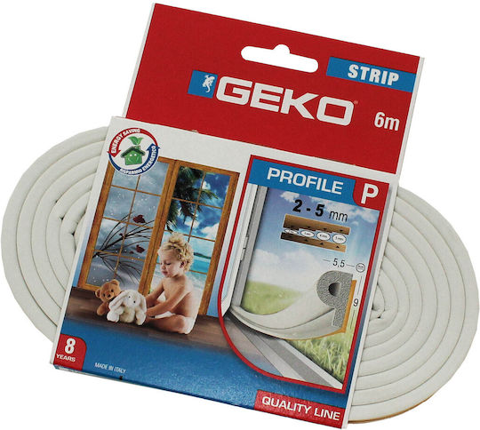 Geko Rubber Draft Stopper Door in White Color 6mx0.35cm