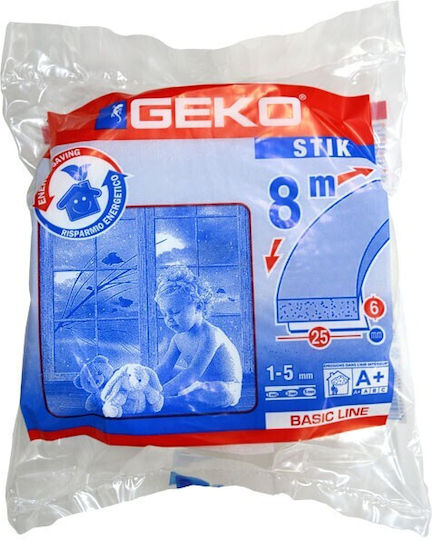 Geko Foam Self-Adhesive Tape Draft Stopper Window in White Color 8mx2.5cm