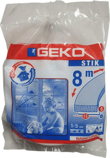 Geko Foam Self-Adhesive Tape Draft Stopper Window in White Color 8mx2.5cm