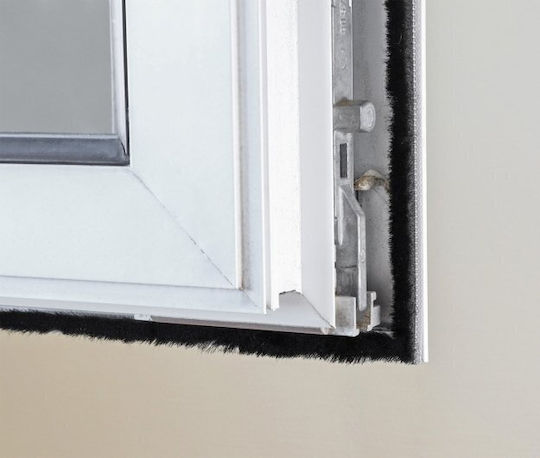 DeLock Selbstklebendes Band Zugluftstopper Fenster mit Bürste in Schwarz Farbe 5mx0.15cm