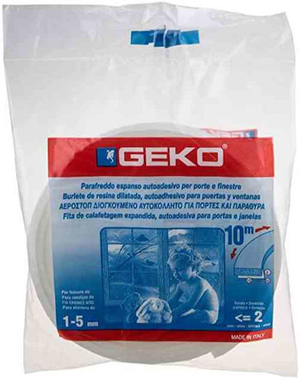 Geko Foam Self-Adhesive Tape Draft Stopper Window in White Color 4mx3cm