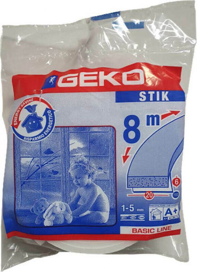 Geko Foam Self-Adhesive Tape Draft Stopper Window in White Color 8mx1.5cm