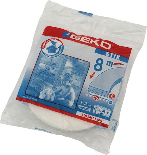 Geko Foam Self-Adhesive Tape Draft Stopper Window in White Color 8mx1.5cm