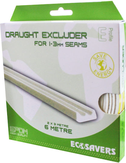 Ecosavers Αεροστόπ Αυτοκόλλητη Ταινία Πόρτας σε Λευκό Χρώμα 6m