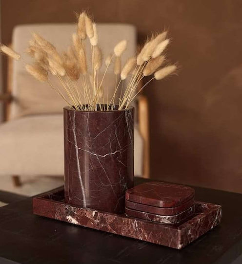 Design Is This Piatră Dreptunghiular Tavă de Servire cu Mânere în Culoare Roșu 30x15x3cm 1buc