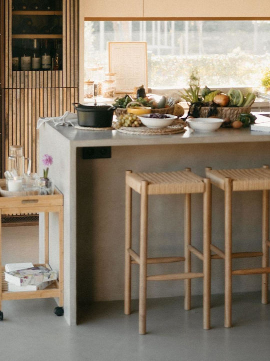 Andrea House Wooden Kitchen Rack 2 Tiers Beige 55x34x63cm