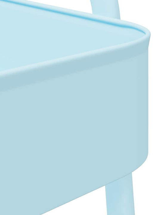 vidaXL Metallic Kitchen Trolley 3 Tiers Blue 42x41.5x77cm