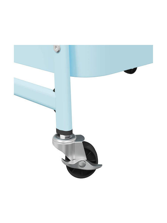 vidaXL Metallic Kitchen Trolley 3 Tiers Blue 42x41.5x77cm