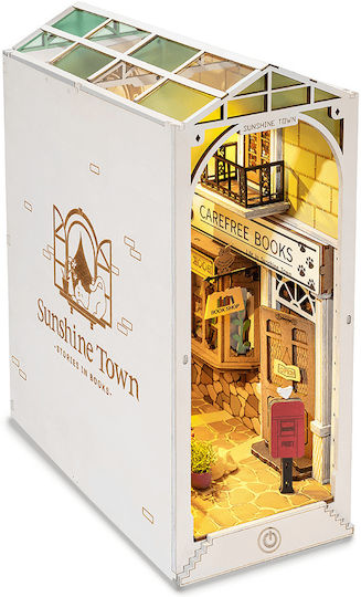 Robotime Παιχνίδι Κατασκευών Ξύλινo DIY Sunshine Town Miniature Bookend για Παιδιά 14+ Ετών