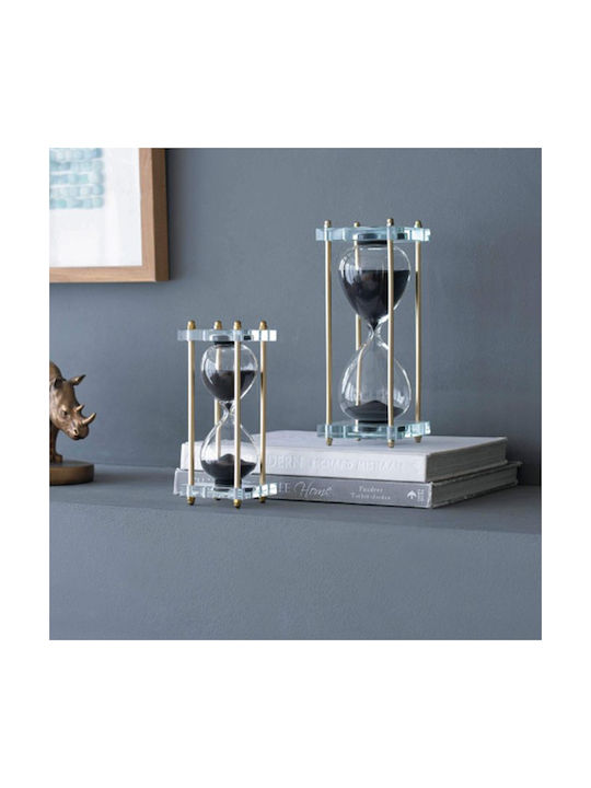 Artekko Clepsidră Decorativă de Birou din Sticlă 7x7x19cm în culoarea Negru