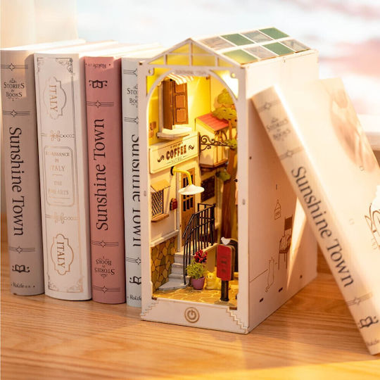 Robotime Παιχνίδι Κατασκευών Ξύλινo DIY Sunshine Town Miniature Bookend για Παιδιά 14+ Ετών