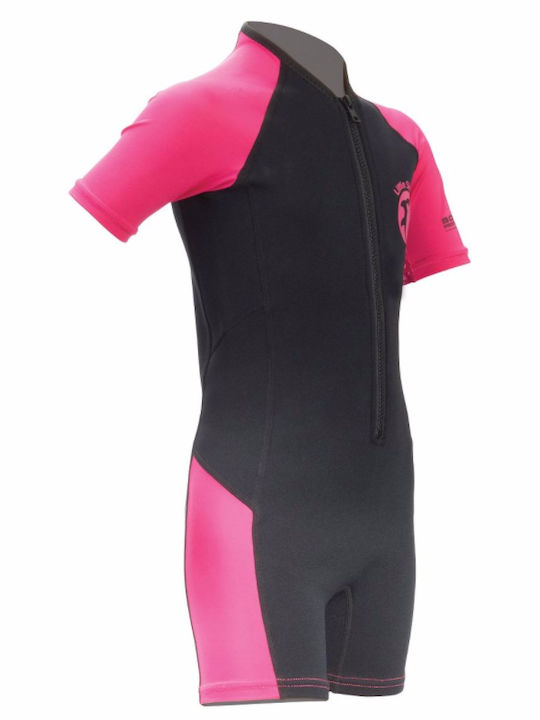 CressiSub Little Shark Kids Playsuit Wetsuit with Zip Black/Pink 2mm