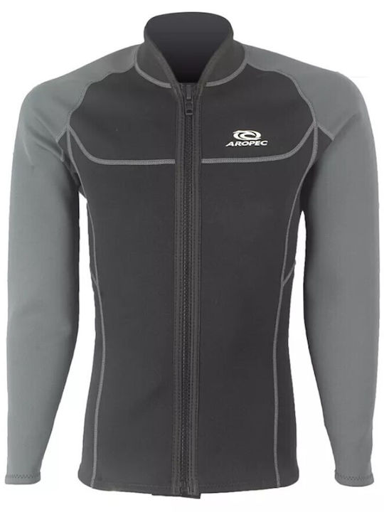 Aropec Aropec Taucherjacke mit Reißverschluss Schwarz / Grau 1.5mm