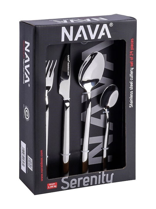 Nava 24-Piece Silver Cutlery Set