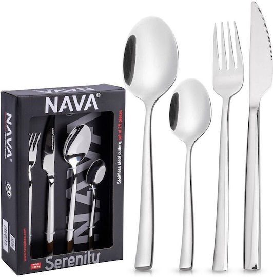Nava Serenity Set de Tacâmuri Argintiu 24buc