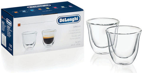 De'Longhi Σετ Φλιτζάνια Espresso Γυάλινα Διάφανα 60ml 2τμχ