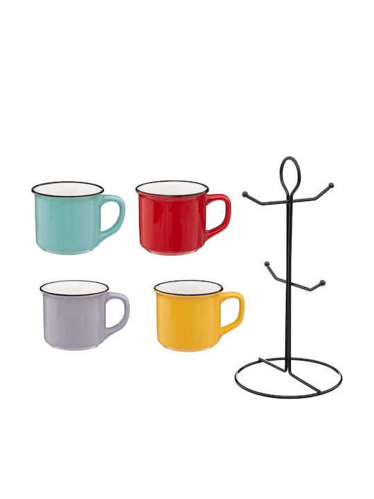 Atmosphera Set Căni Maro Din porțelan Multicolore 140ml 5buc