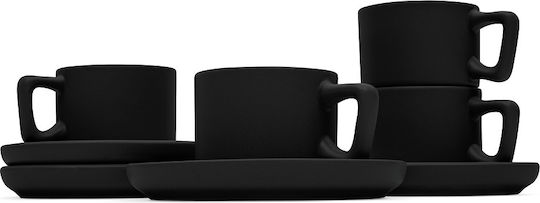 Berlinger Haus Set of Cups Coffee Ceramic Black 100ml 4pcs