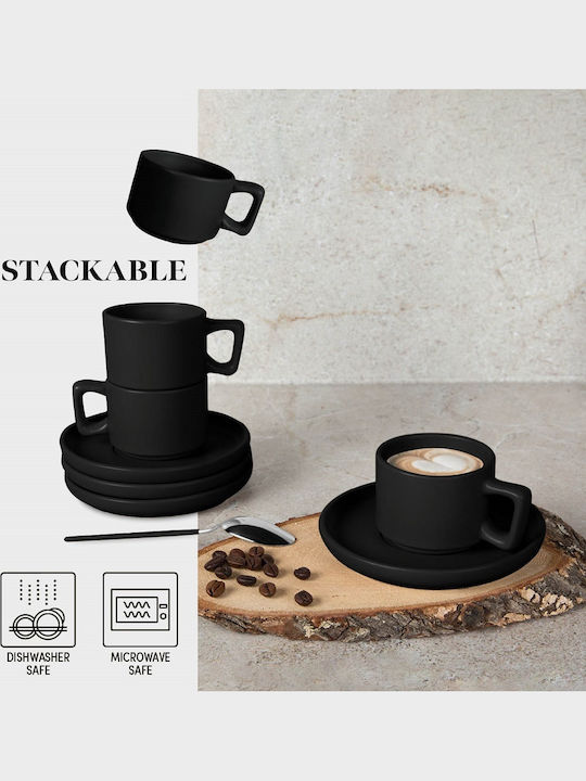 Berlinger Haus Set of Cups Coffee Ceramic Black 100ml 4pcs