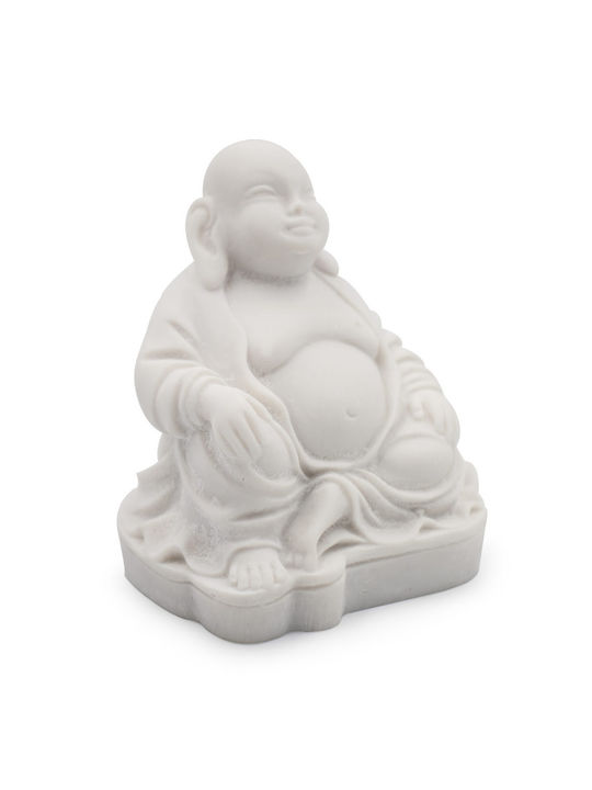 Sculptură Handmade Buddha Alb 9cm Handmade În Grecia
