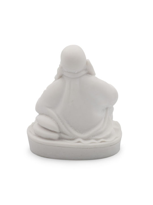 Sculptură Handmade Buddha Alb 9cm Handmade În Grecia